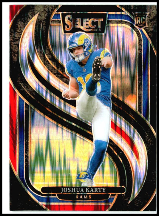 2024 Panini Select Black & Red Prizm Shock #164 Joshua Karty Rookie Rams
