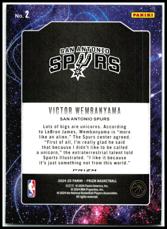 2024-25 Panini Prizm Deep Space Prizms Silver #2 Victor Wembanyama Spurs