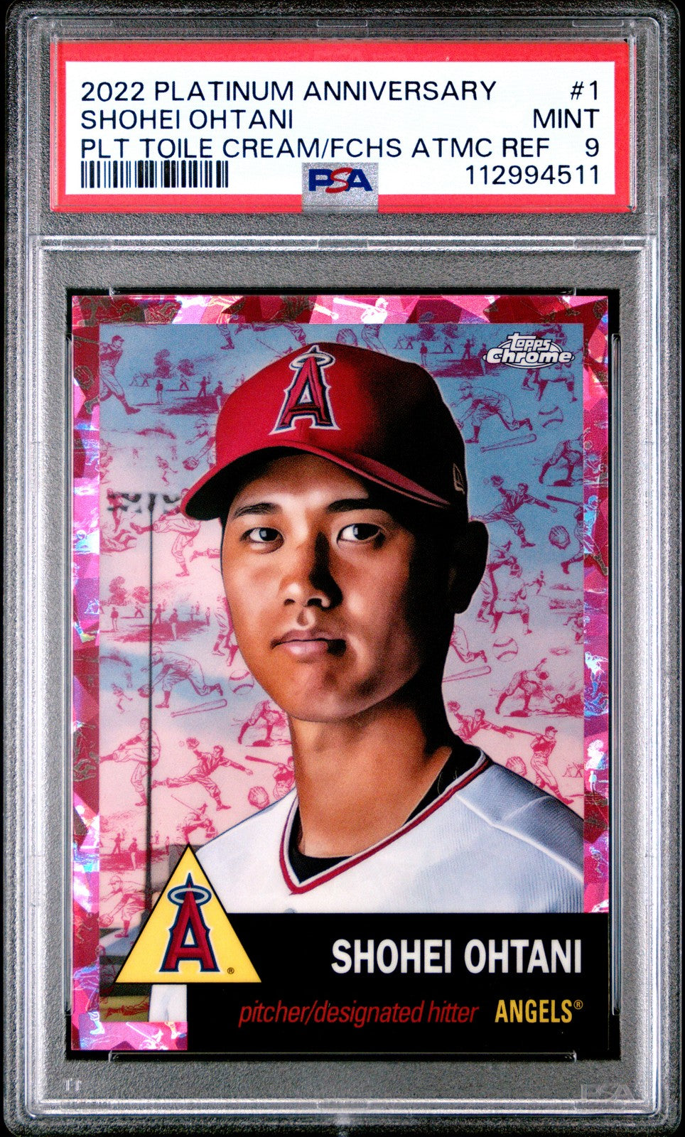 2022 Topps Chrome Platinum Anniversary Toile Cream #1 Shohei Ohtani PSA 9