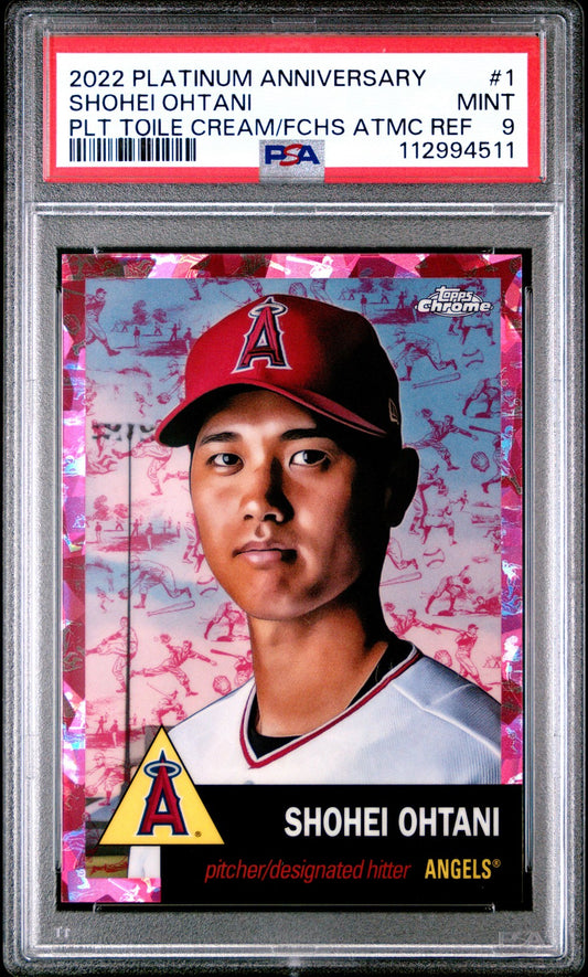 2022 Topps Chrome Platinum Anniversary Toile Cream #1 Shohei Ohtani PSA 9