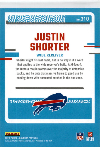 2023 Donruss Press Proof Blue #310 Justin Shorter RC Buffalo Bills