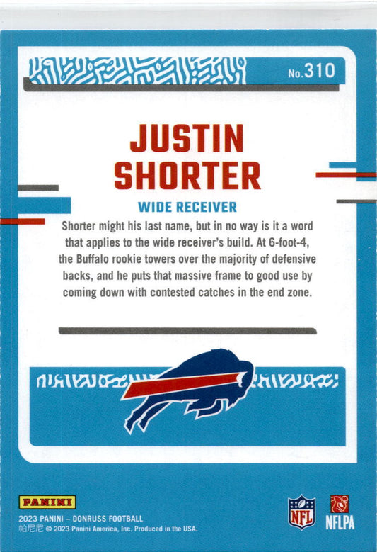 2023 Donruss Press Proof Blue #310 Justin Shorter RC Buffalo Bills