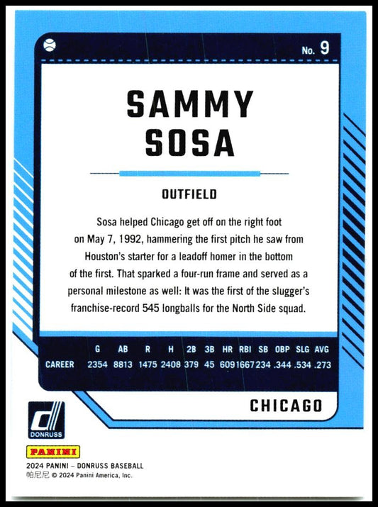 2024 Donruss #9 Sammy Sosa Chicago Cubs