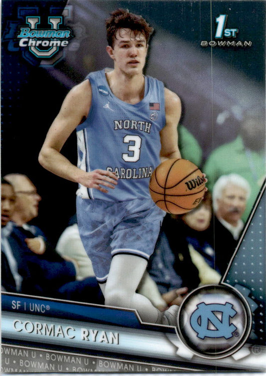 2023-24 Bowman University Chrome #11 Cormac Ryan North Carolina Tar Heels