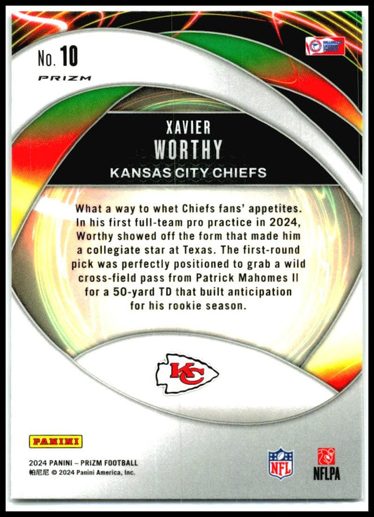 2024 Panini Prizm Portals Green Prizm #10 Xavier Worthy