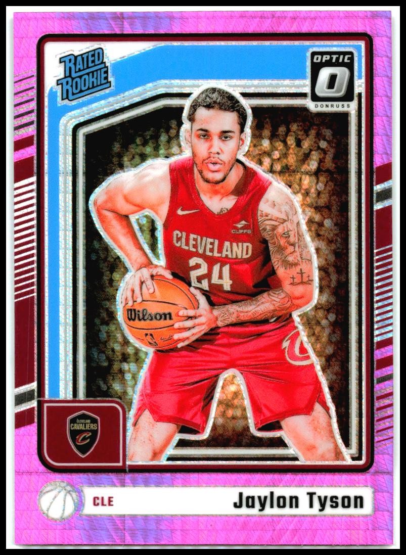 2024-25 Donruss Optic Hyper Pink #253 Jaylon Tyson Rookie Cleveland Cavaliers