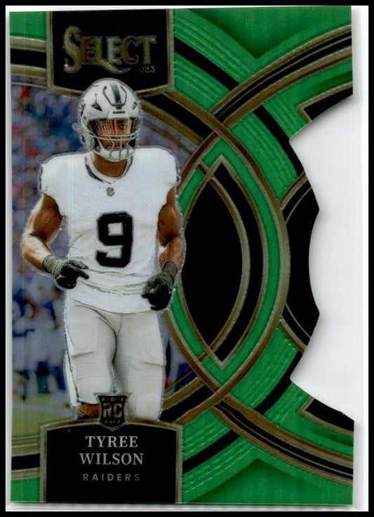 2023 Panini Select Neon Green Prizms Die Cuts #119 Tyree Wilson Rookie Raiders