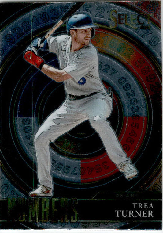 2022 Panini Select Numbers #SN14 Trea Turner Los Angeles Dodgers
