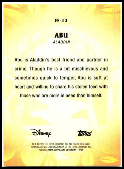2025 Topps Disney Wonder Furry Friends #FF-13 Abu