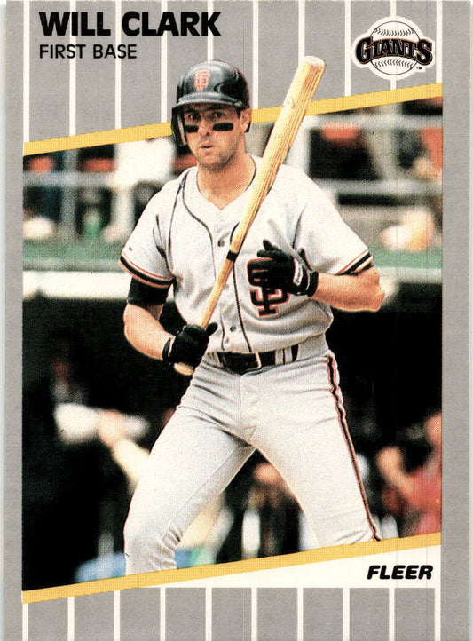1989 Fleer #325 Will Clark San Francisco Giants.