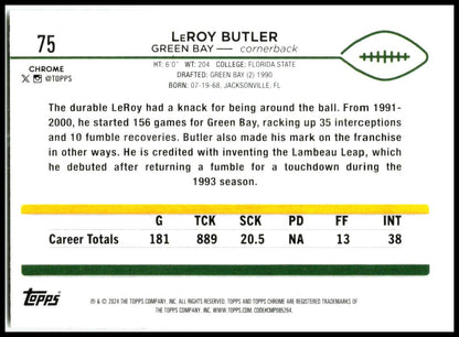 2024 Topps Chrome #75 LeRoy Butler Green Bay Packers