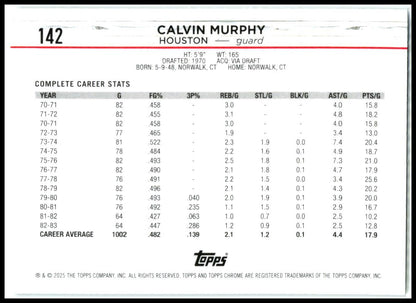 2024-25 Topps Chrome #142 Calvin Murphy Houston Rockets