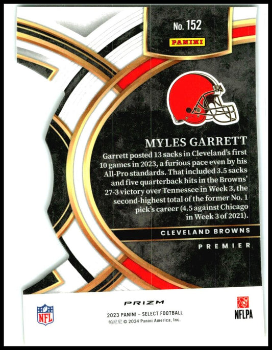 2023 Panini Select Green and Yellow Prizms Die Cuts #152 Myles Garrett Browns