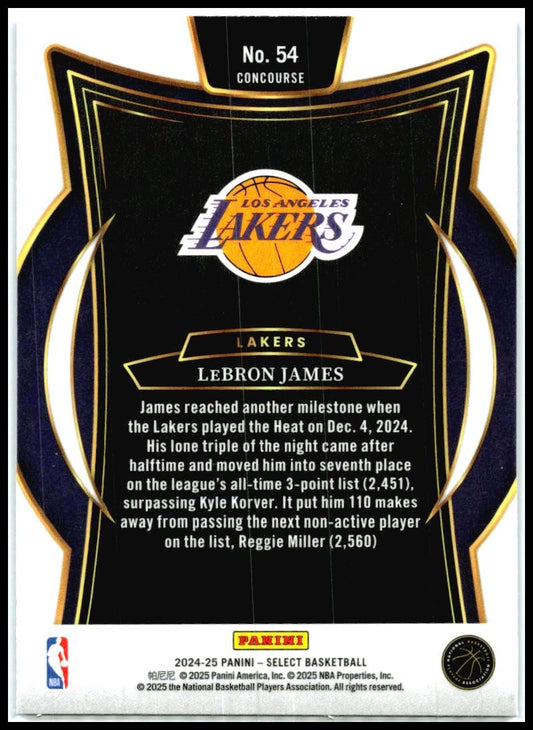 2024-25 Panini Select Blue #54 LeBron James Los Angeles Lakers