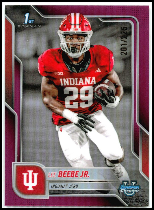 2025 Bowman Chrome University Fuchsia Refractor /225 #170 Lee Beebe JR Indiana