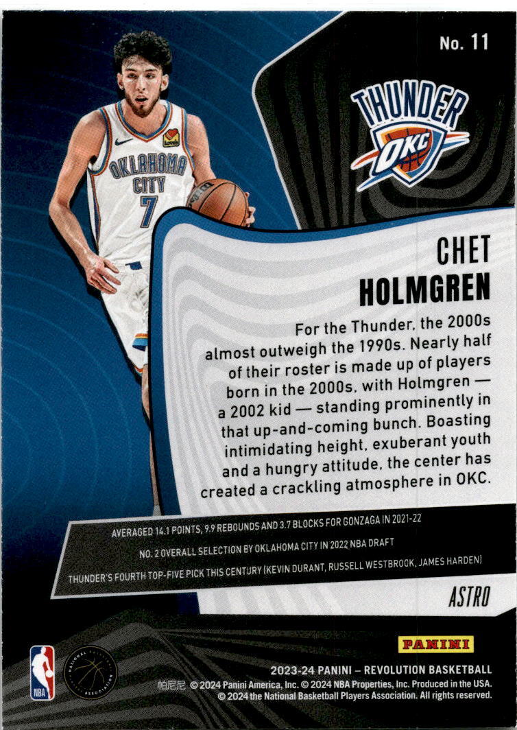 2023-24 Panini Revolution Astro #11 Chet Holmgren Oklahoma City Thunder