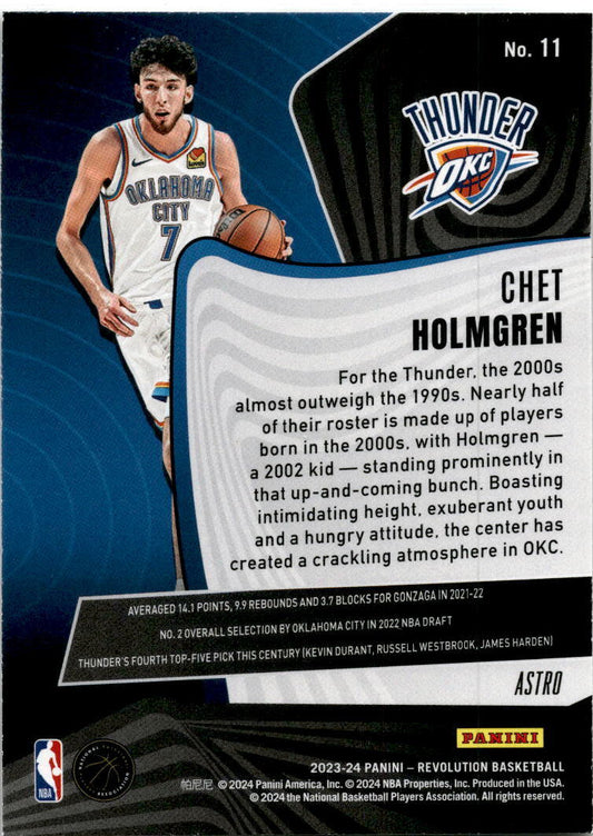 2023-24 Panini Revolution Astro #11 Chet Holmgren Oklahoma City Thunder