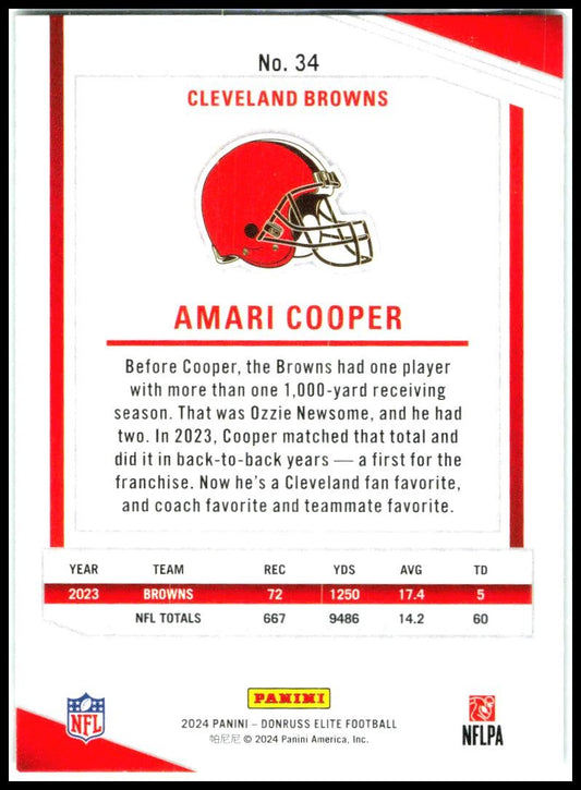 2024 Donruss Elite Green Disco #34 Amari Cooper Cleveland Browns