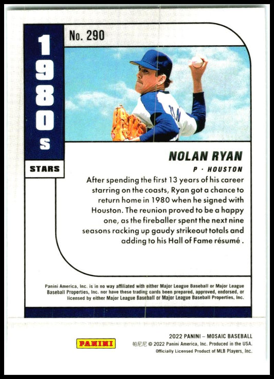 2022 Panini Mosaic #290 Nolan Ryan Houston Astros
