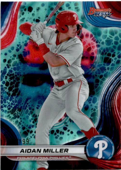 2024 Bowman's Best Auqa Raywave #TP-17 Aidan Miller /199 Philadelphia Phillies