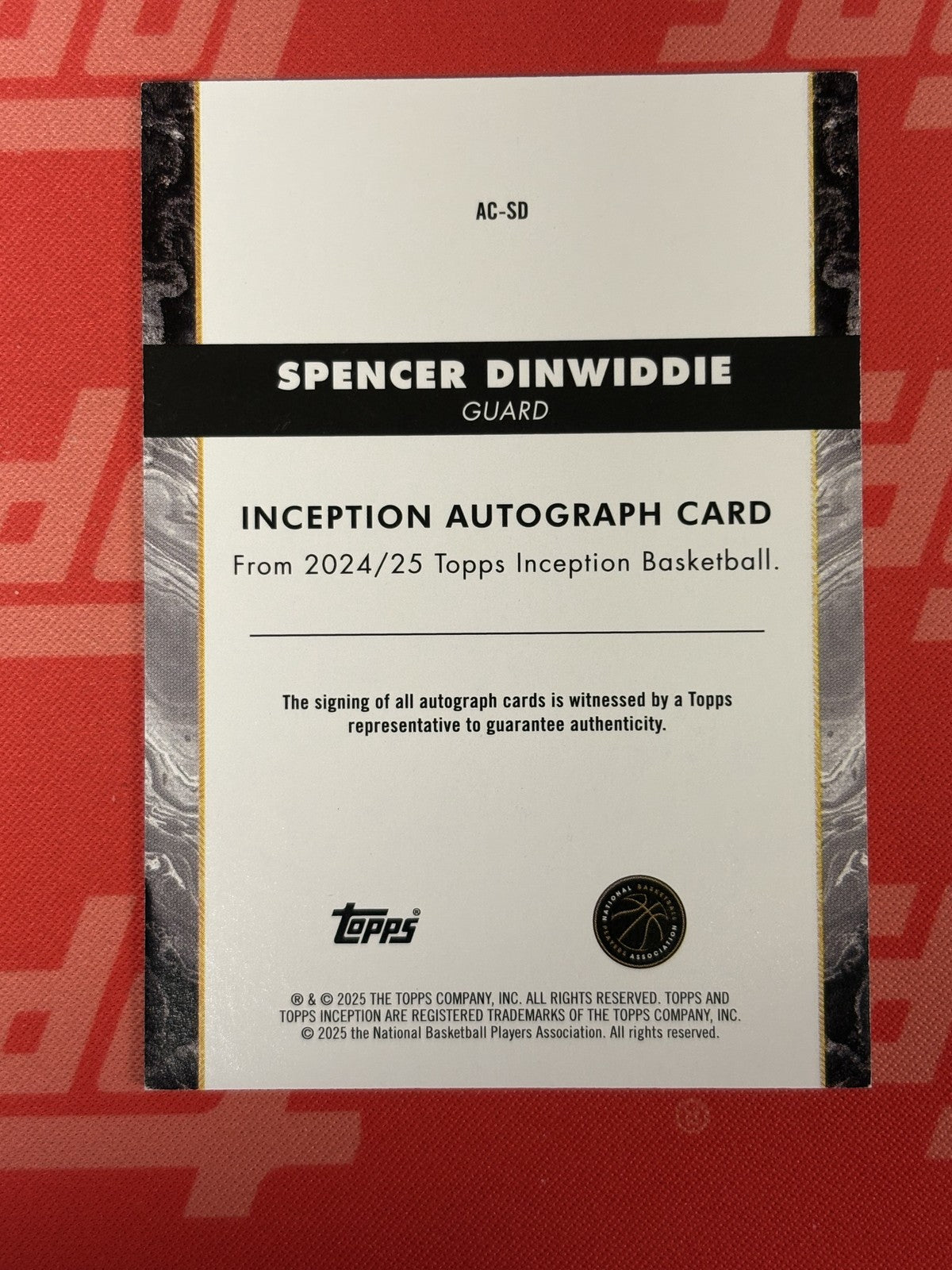 2024-25 Topps Inception Pink /99 ##acsd Spencer Dinwiddie Auto