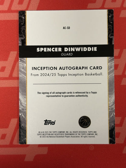 2024-25 Topps Inception Pink /99 ##acsd Spencer Dinwiddie Auto