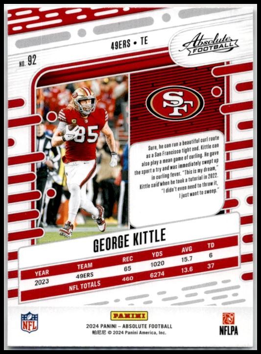 2024 Panini Absolute Retail #92 George Kittle San Francisco 49ers