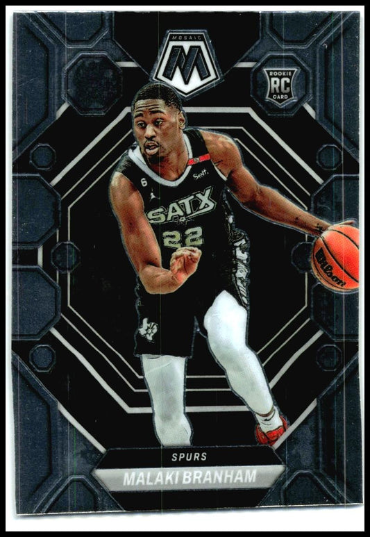 2022-23 Panini Mosaic #202 Malaki Branham Rookie San Antonio Spurs
