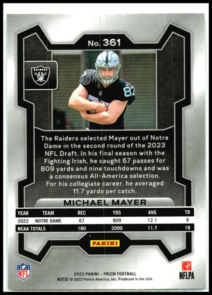 2023 Panini Prizm #361 Michael Mayer Las Vegas Raiders