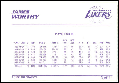 1990-91 Star James Worthy #3 James Worthy Los Angeles Lakers