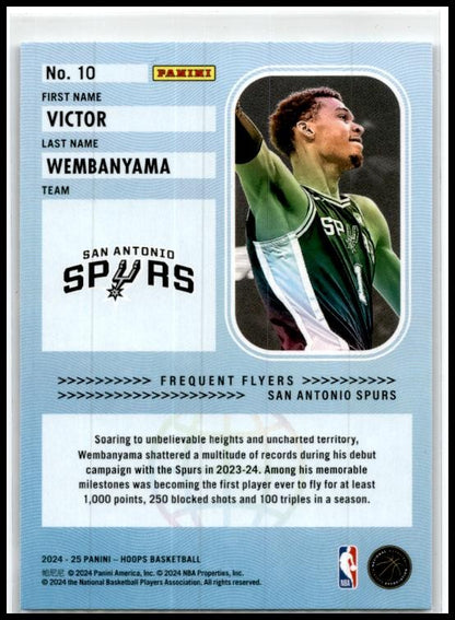 2024-25 Hoops Winter Frequent Flyers #10 Victor Wembanyama San Antonio Spurs