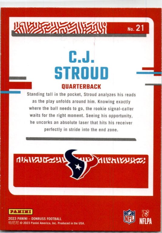 2023 Donruss The Rookies #21 C.J. Stroud Houston Texans