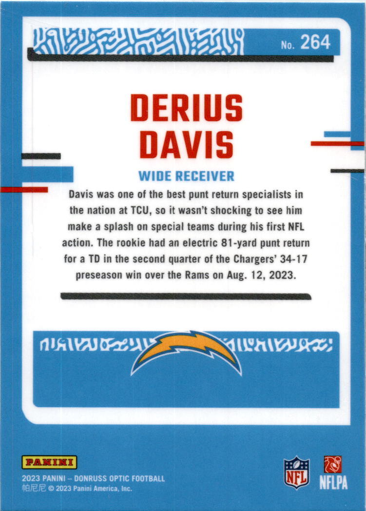 2023 Donruss Optic #264 Derius Davis Los Angeles Chargers
