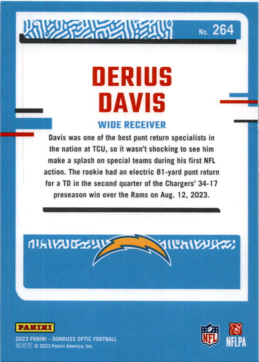 2023 Donruss Optic #264 Derius Davis Los Angeles Chargers