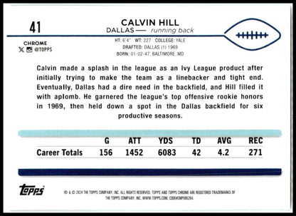2024 Topps Chrome #41 Calvin Hill Dallas Cowboys