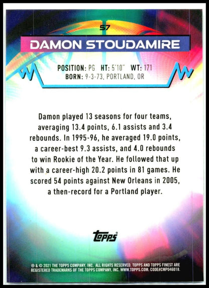 2021 Topps Finest #57 Damon Stoudamire