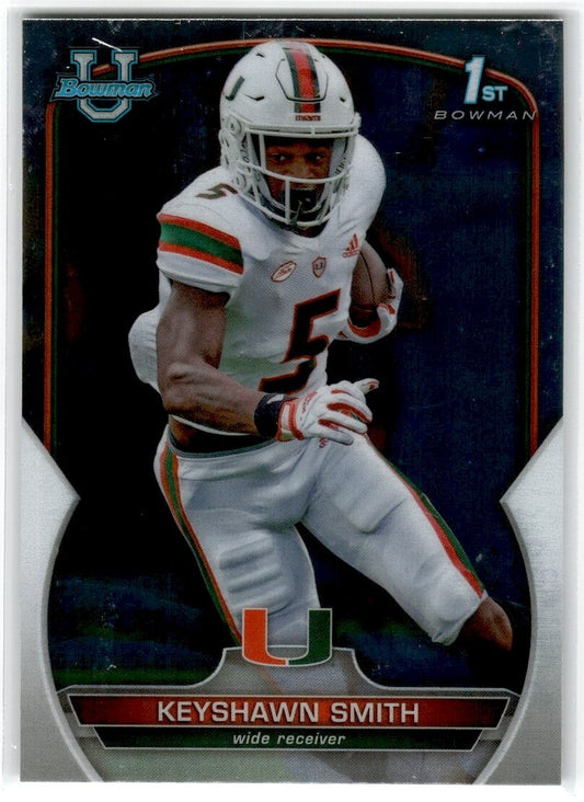2022 Bowman University Chrome Keyshawn Smith Miami Hurricanes #55