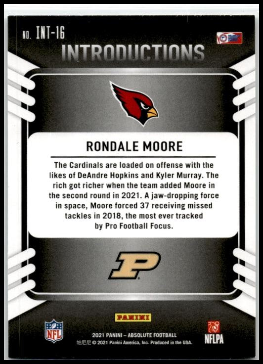 2021 Panini Absolute Introductions #INT-16 Rondale Moore
