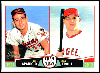 2013 Topps Heritage Then and Now #TN-AT Luis Aparicio / Mike Trout