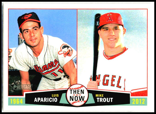 2013 Topps Heritage Then and Now #TN-AT Luis Aparicio / Mike Trout