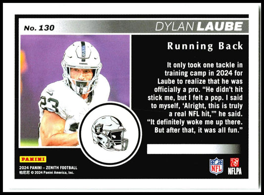 2024 Panini Zenith Retail #130 Dylan Laube Rookie Las Vegas Raiders