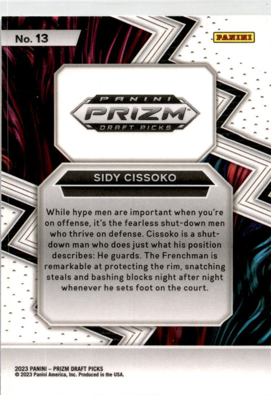 2023-24 Panini Prizm Draft Picks Fearless #13 Sidy  Cissoko NBA G League Ignite