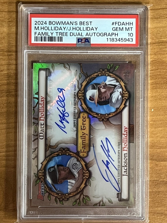 2024 Bowman's Best Family Tree Dual Auto Matt Holliday / Jackson #/25 PSA 10 Gem