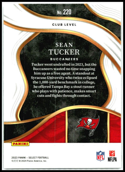 2023 Panini Select Black and Red Prizms #220 Sean Tucker Tampa Bay