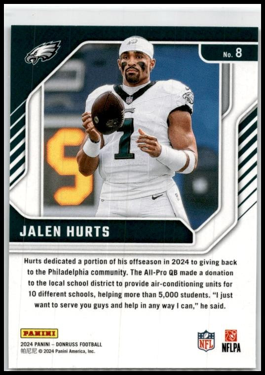 2024 Donruss The Elite Series #8 Jalen Hurts Philadelphia Eagles