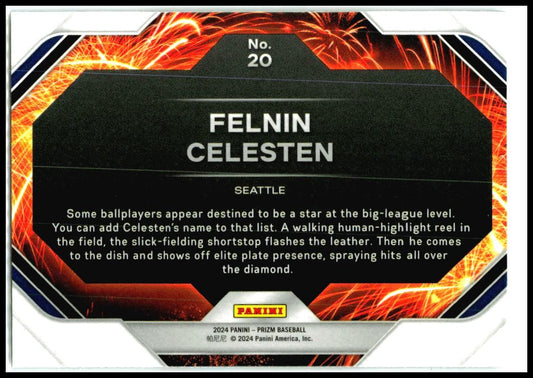 2024 Panini Prizm Fireworks #20 Felnin Celesten Seattle Mariners