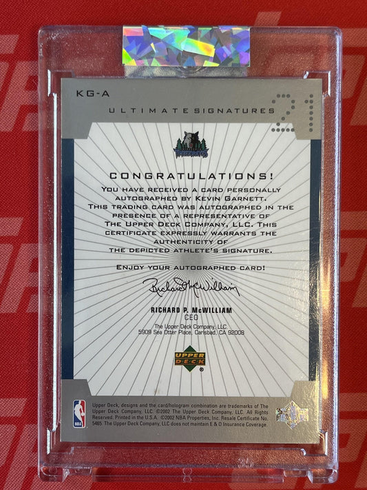 2001 ultimate collection Ultimate Signatures #KG-A Kevin Garnett
