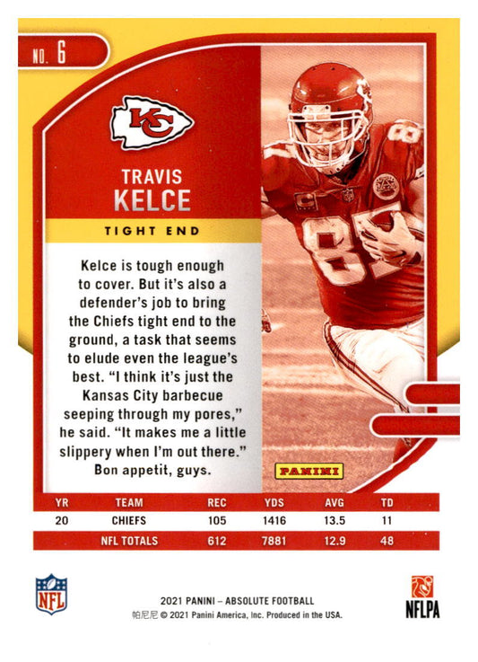 2021 Panini Absolute #6 Travis Kelce