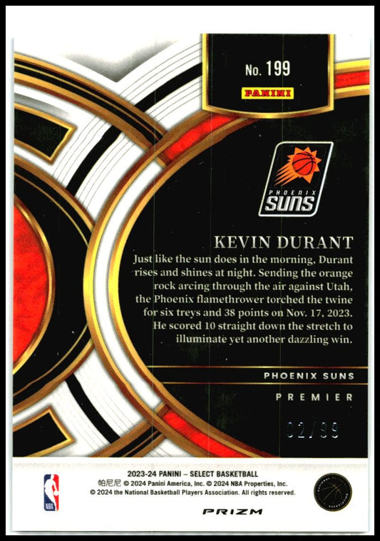 2023-24 Panini Select Blue Flash Prizm /99 #199 Kevin Durant Phoenix Suns