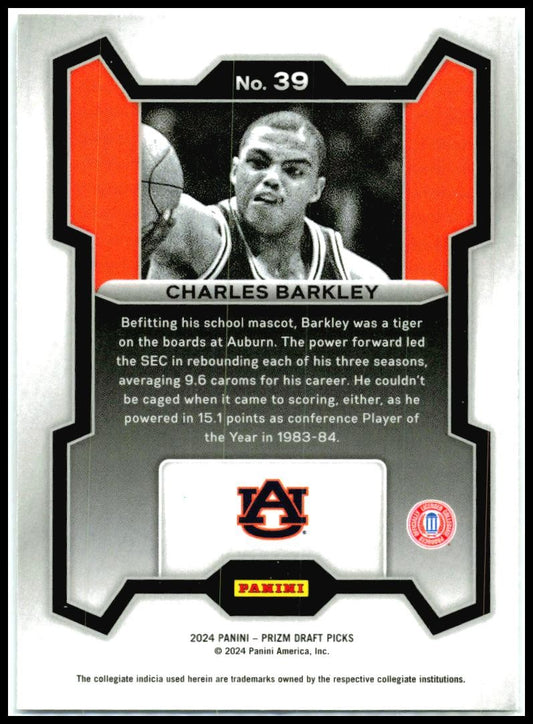 2024 Panini Prizm Draft Picks #39 Charles Barkley Auburn Tigers